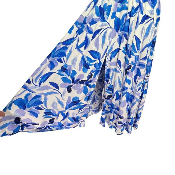 ANTHROPOLOGIE ABLE THE LABEL Women’s Blue and White Halter Maxi Dress - Picture 6 of 8